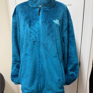 The North Face Teal Plush Teddy Fleece Jacket